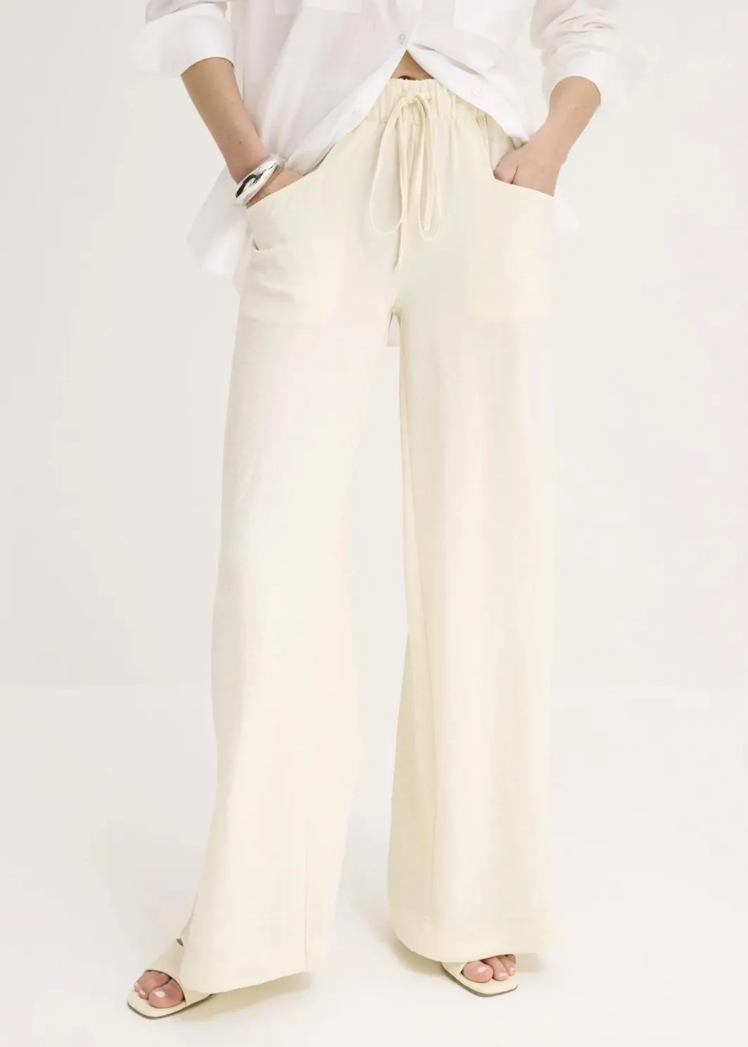 Damen bonprix Bekleidung·Kleider|Hosen|Marlenehose aus leichtem Crêpe
