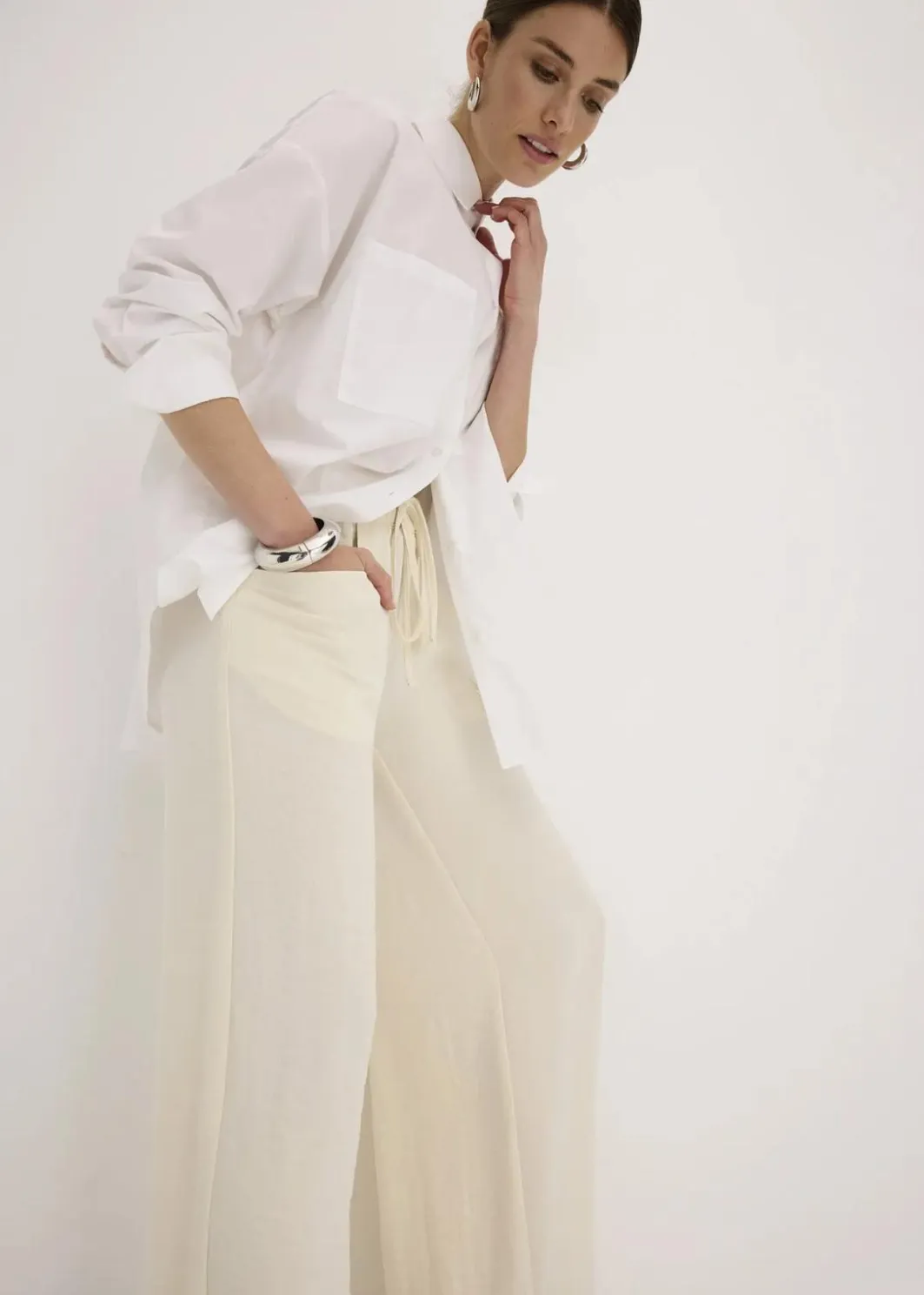 Damen bonprix Bekleidung·Kleider|Hosen|Marlenehose aus leichtem Crêpe