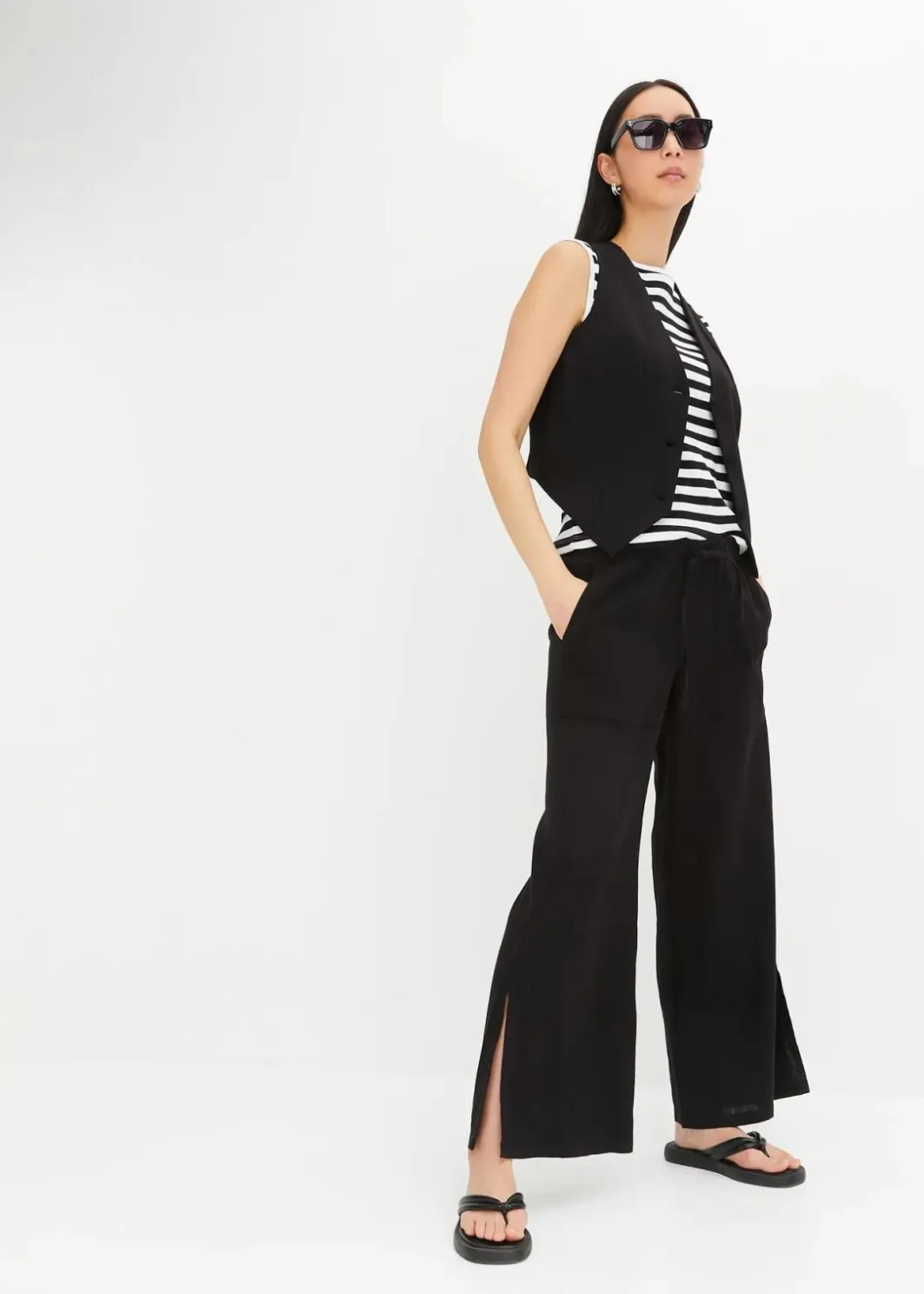 Outlet Marlenehose aus Leinen Damen Hosen|Bekleidung·Kleider
