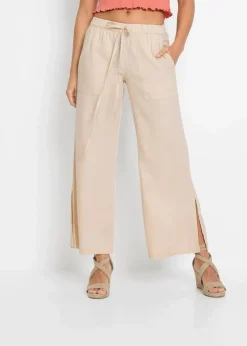 Damen bonprix Hosen|Bekleidung·Kleider|Marlenehose aus Leinen