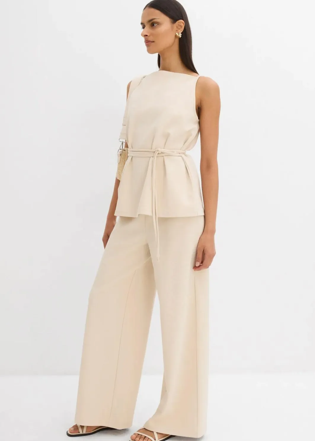 Sale Marlenehose aus Piqué Damen Hosen|Zweiteiler & Sets