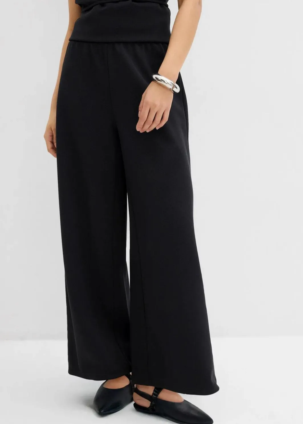 Damen bonprix Bekleidung·Kleider|Zweiteiler & Sets|Marlenehose aus Piqué