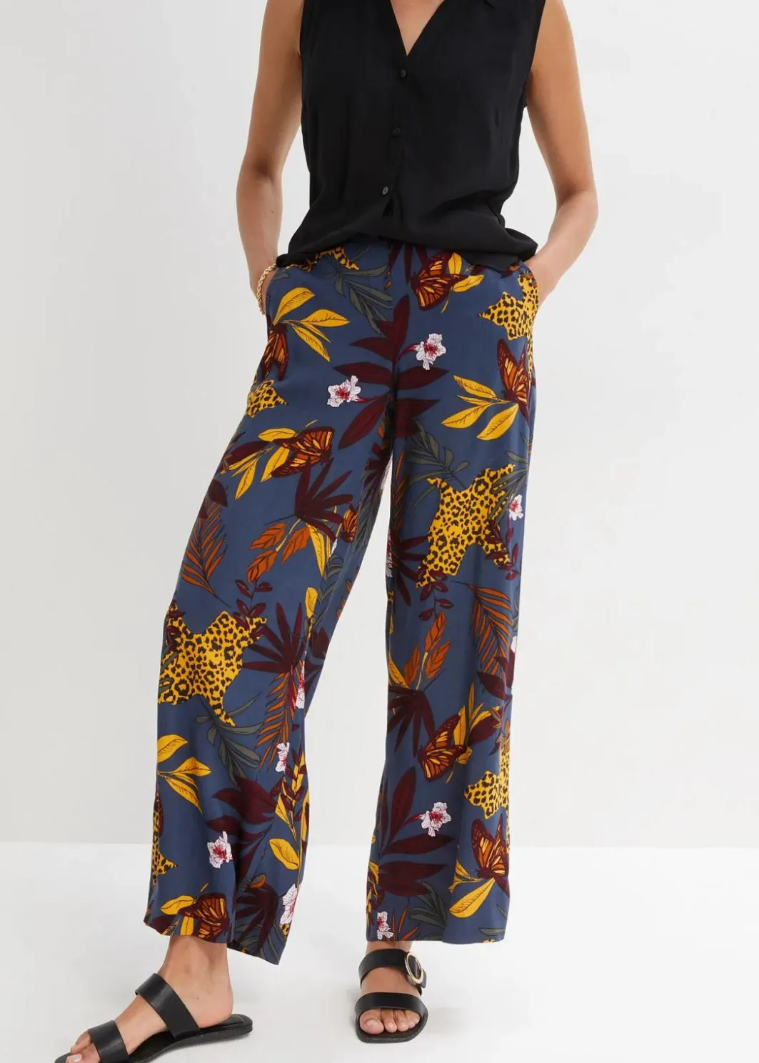 Marlenehose aus reiner Viskose Damen Bekleidung·Kleider|Hosen