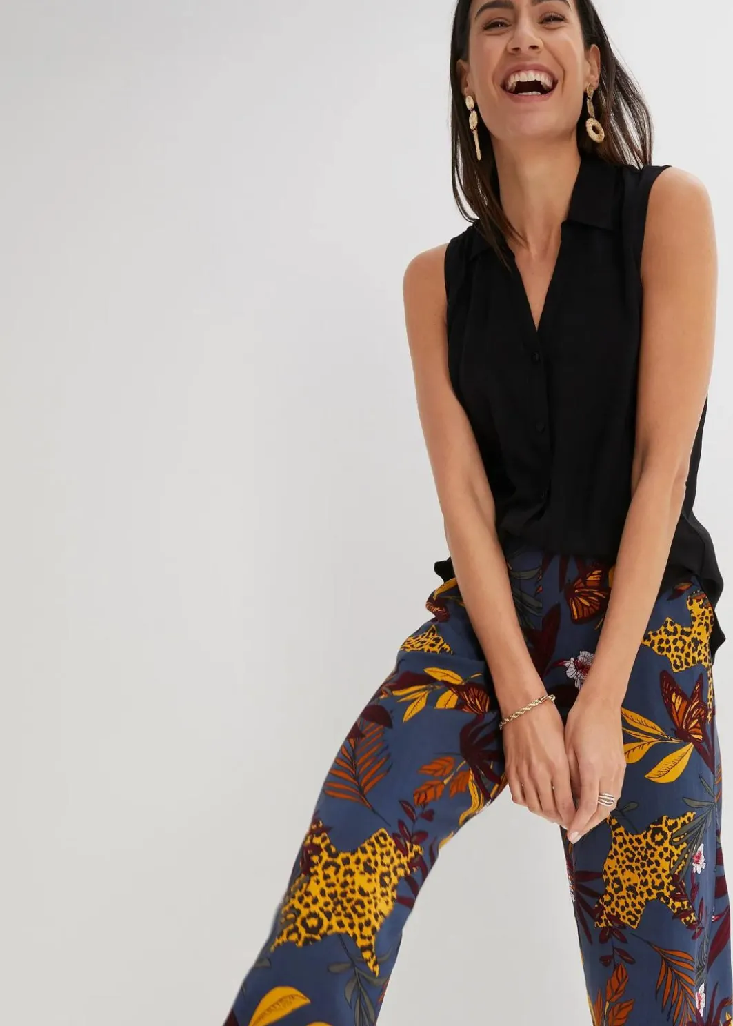 Marlenehose aus reiner Viskose Damen Bekleidung·Kleider|Hosen