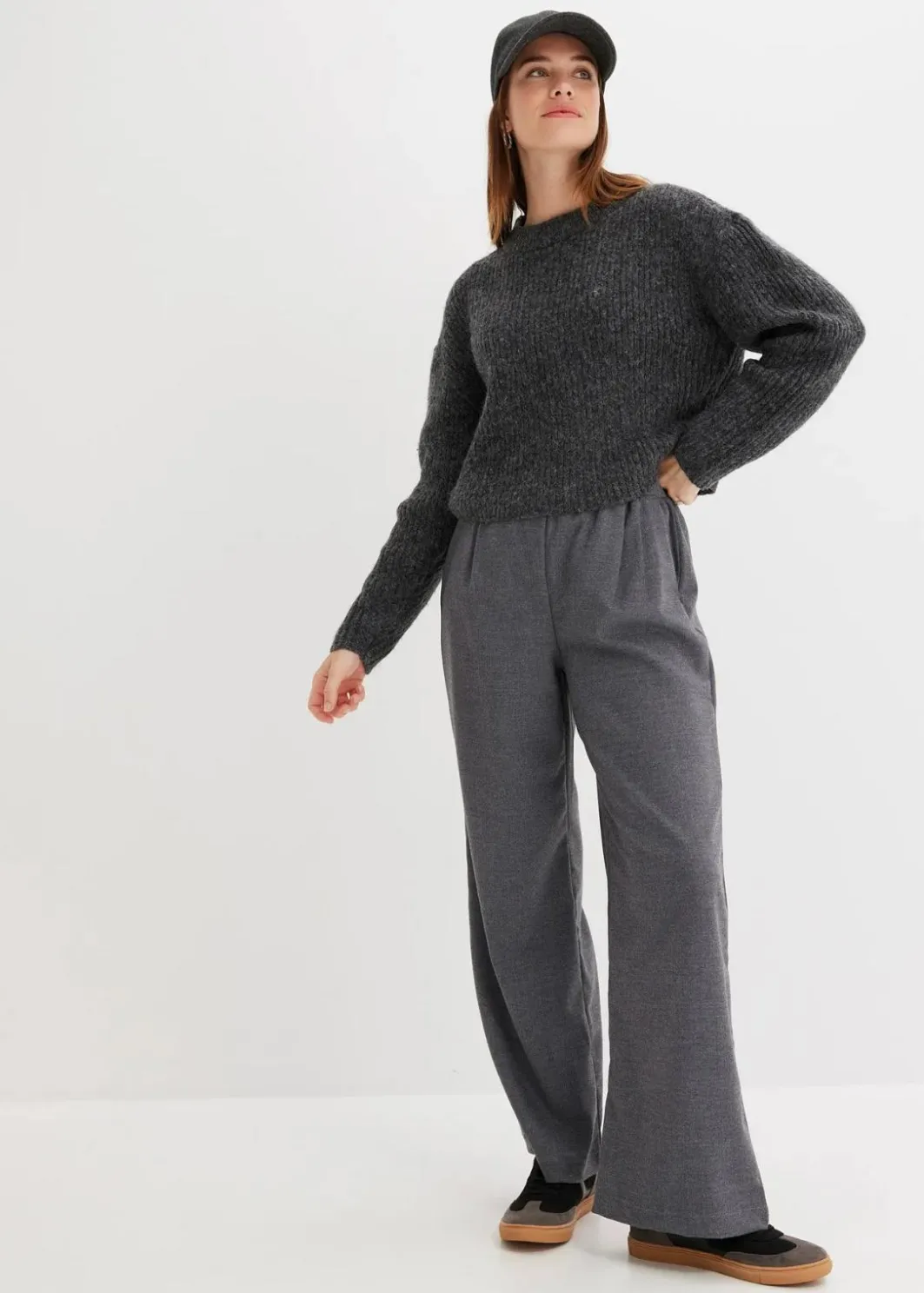 Damen bonprix Hosen|Nachhaltigere Materialien|Marlene-Hose in Wolloptik
