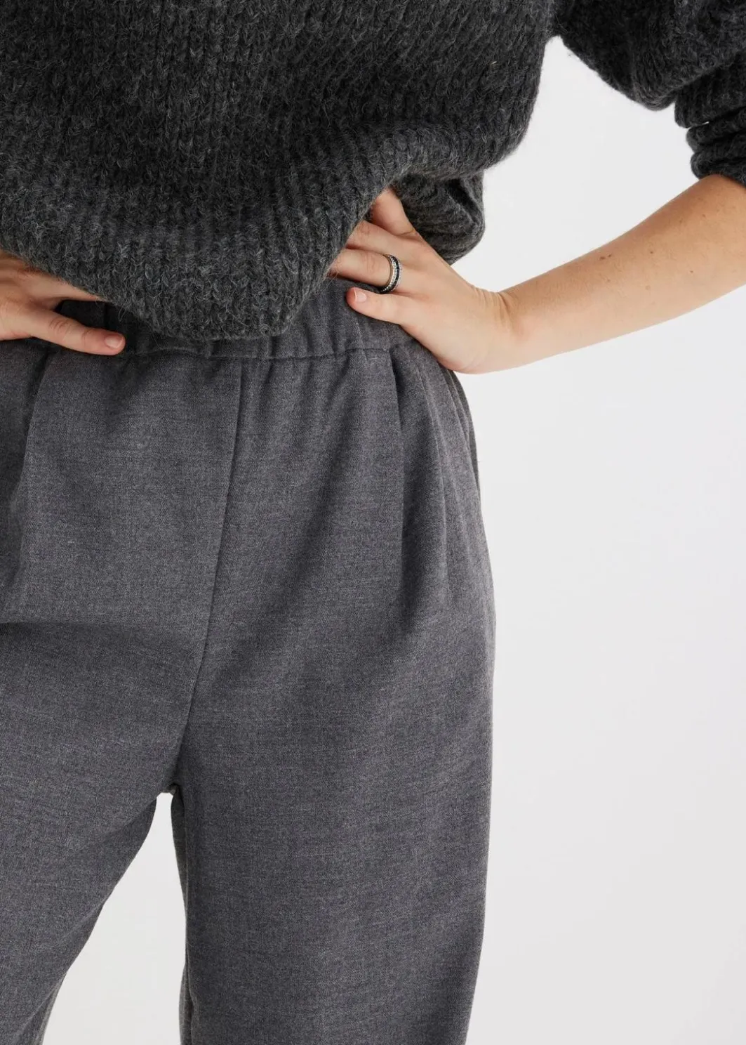 Damen bonprix Hosen|Nachhaltigere Materialien|Marlene-Hose in Wolloptik