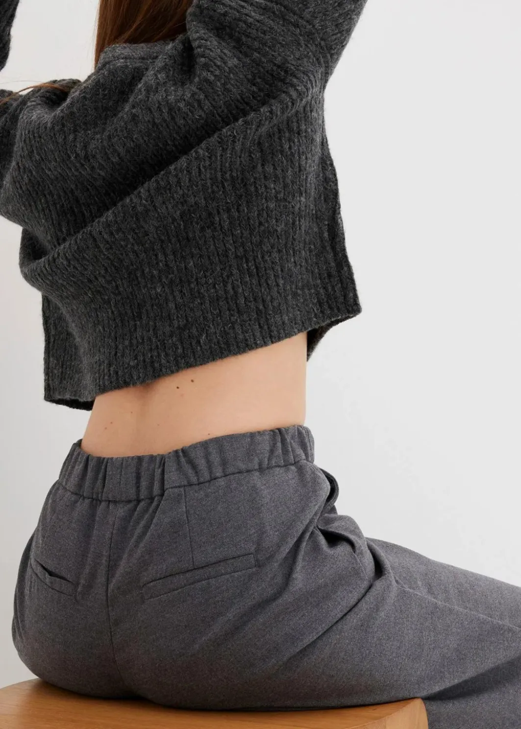 Damen bonprix Hosen|Nachhaltigere Materialien|Marlene-Hose in Wolloptik