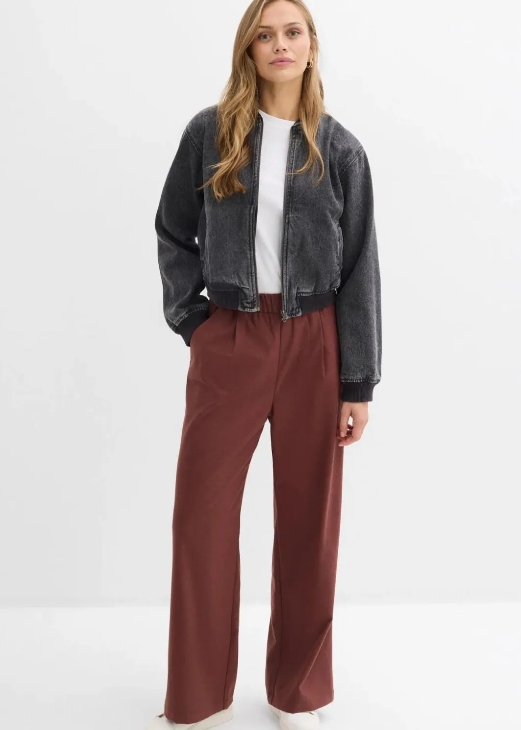 Damen bonprix Hosen|Nachhaltigere Materialien|Marlene-Hose in Wolloptik