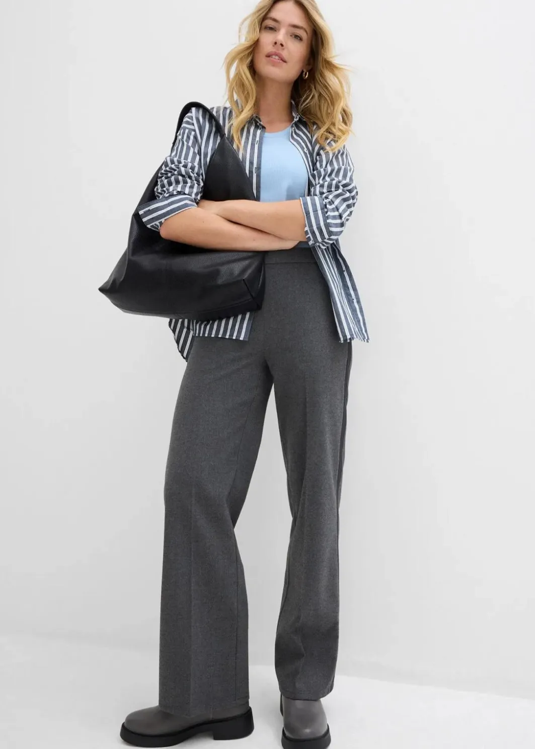 Hot Marlenehose in Wolloptik Damen Bekleidung·Kleider|Hosen
