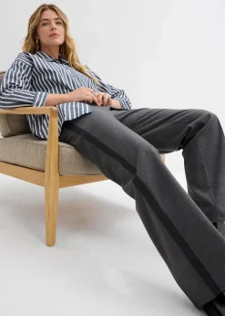 Hot Marlenehose in Wolloptik Damen Bekleidung·Kleider|Hosen