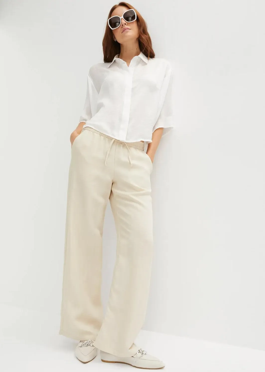 Damen bonprix Bekleidung·Kleider|Hosen|Marlenehose mit Bequembund