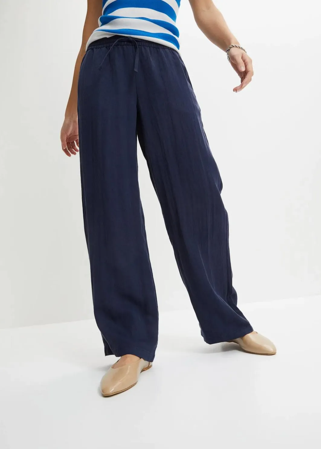 Damen bonprix Hosen|Bekleidung·Kleider|Marlenehose mit Bequembund