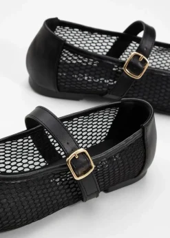 Damen bonprix Sommerschuhe|Mary-Janes mit Mesh-Einsatz