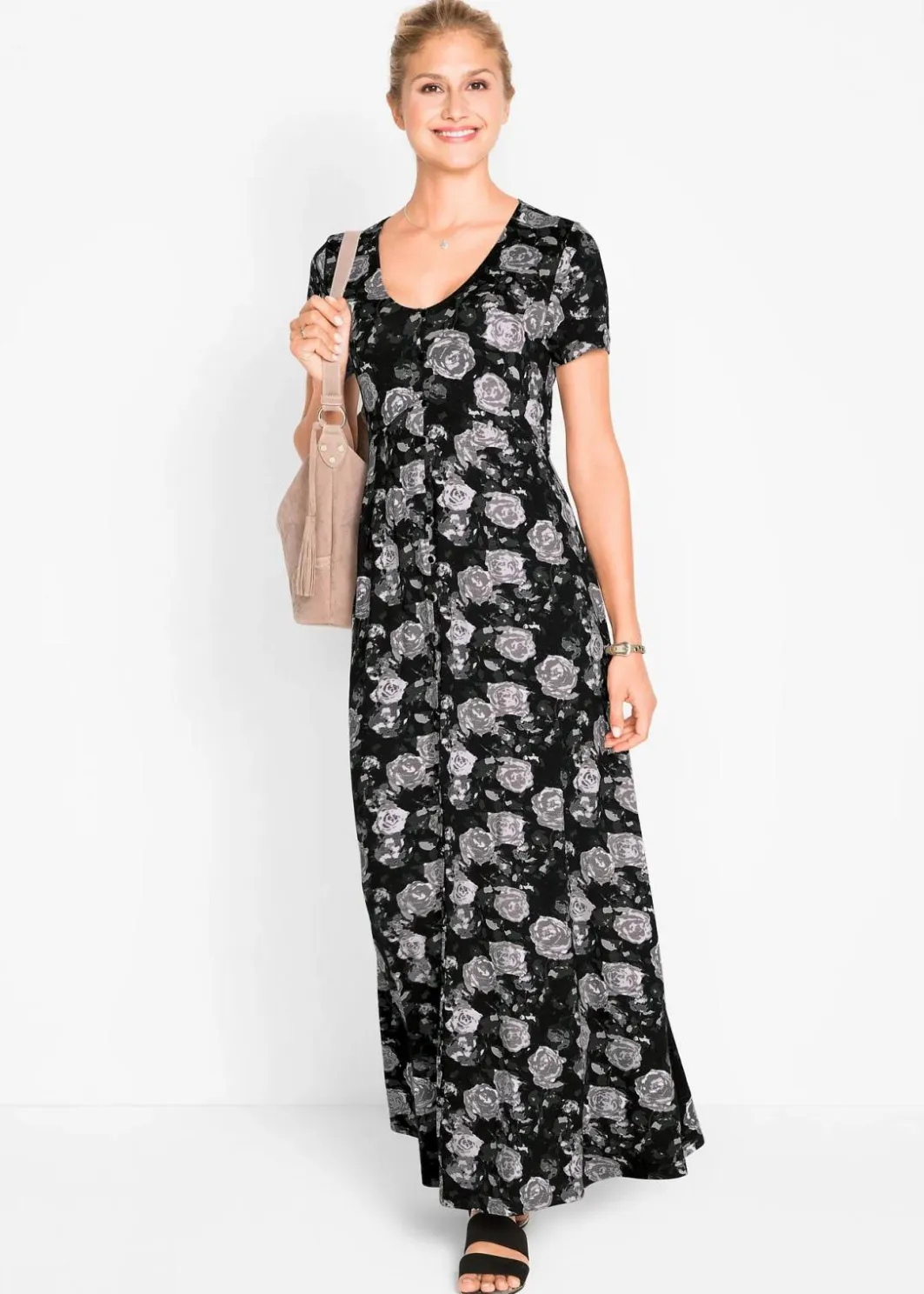 Maxi- Shirt- Kleid, kurzarm Damen Bekleidung·Pullover & Strickjacken|Kleider