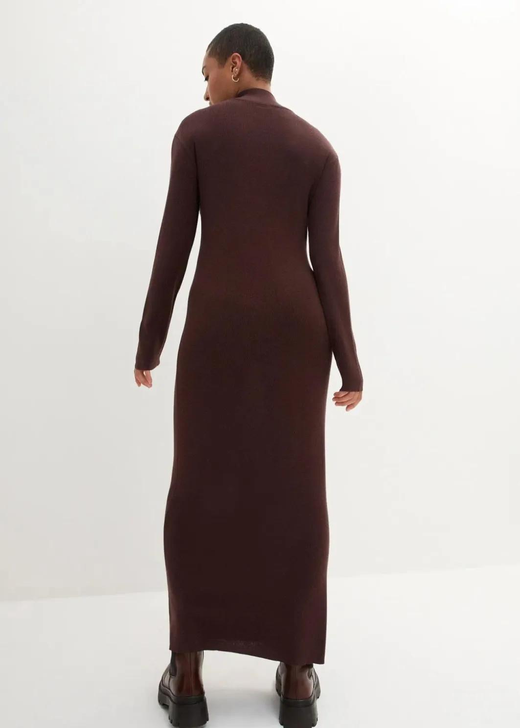 Damen bonprix Bekleidung·Umstandsmode|Bekleidung·Pullover & Strickjacken|Maxi-Feinstrickkleid aus fließendem Viskose-Mix