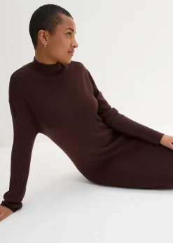 Damen bonprix Bekleidung·Umstandsmode|Bekleidung·Pullover & Strickjacken|Maxi-Feinstrickkleid aus fließendem Viskose-Mix
