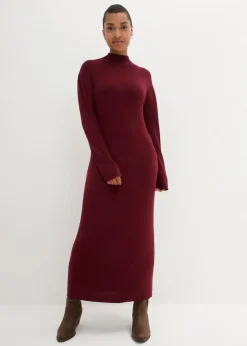Damen bonprix Bekleidung·Umstandsmode|Bekleidung·Pullover & Strickjacken|Maxi-Feinstrickkleid aus fließendem Viskose-Mix