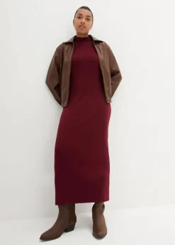Damen bonprix Bekleidung·Umstandsmode|Bekleidung·Pullover & Strickjacken|Maxi-Feinstrickkleid aus fließendem Viskose-Mix