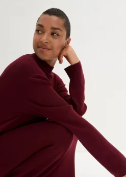 Damen bonprix Bekleidung·Umstandsmode|Bekleidung·Pullover & Strickjacken|Maxi-Feinstrickkleid aus fließendem Viskose-Mix
