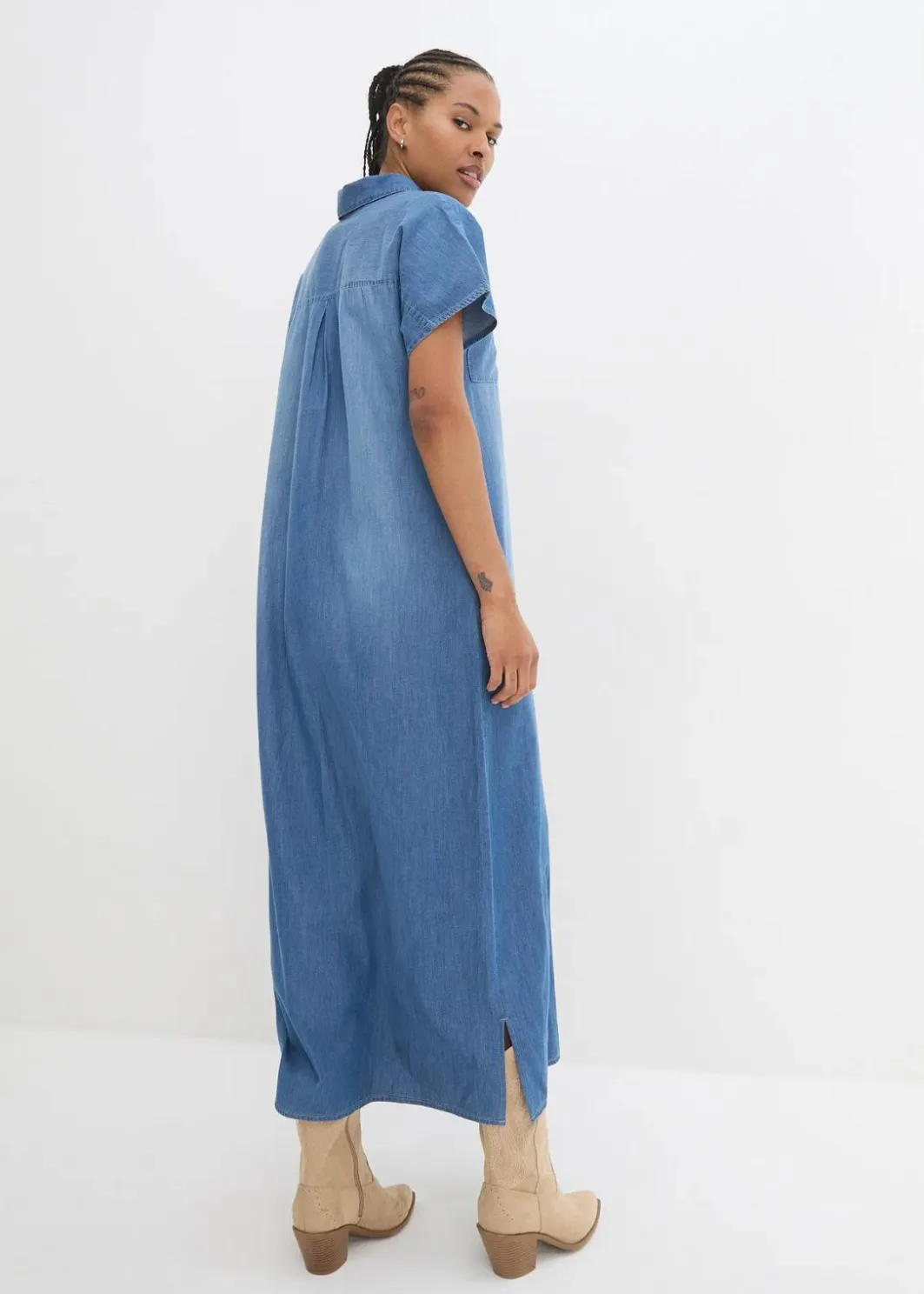 Damen bonprix Bekleidung·Pullover & Strickjacken|Kleider|Maxi-Jeanskleid