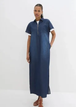 Discount Maxi-Jeanskleid Damen Kleider|Bekleidung·Pullover & Strickjacken