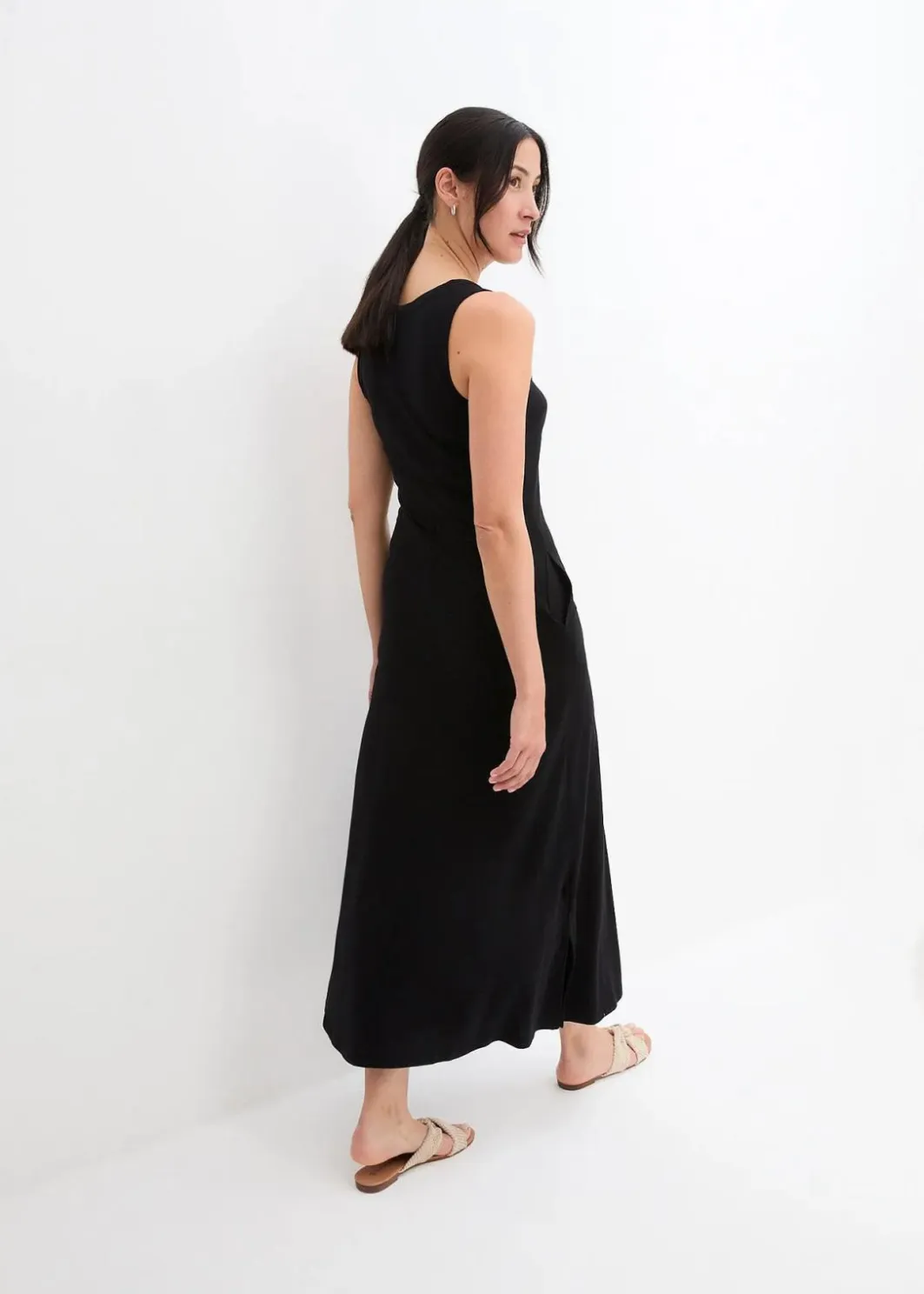 Damen bonprix Kleider|Maxikleid aus Baumwoll- Viskose Mischung