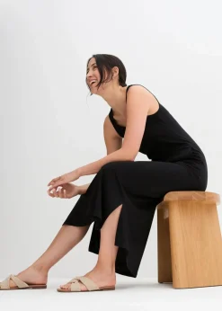 Damen bonprix Kleider|Maxikleid aus Baumwoll- Viskose Mischung