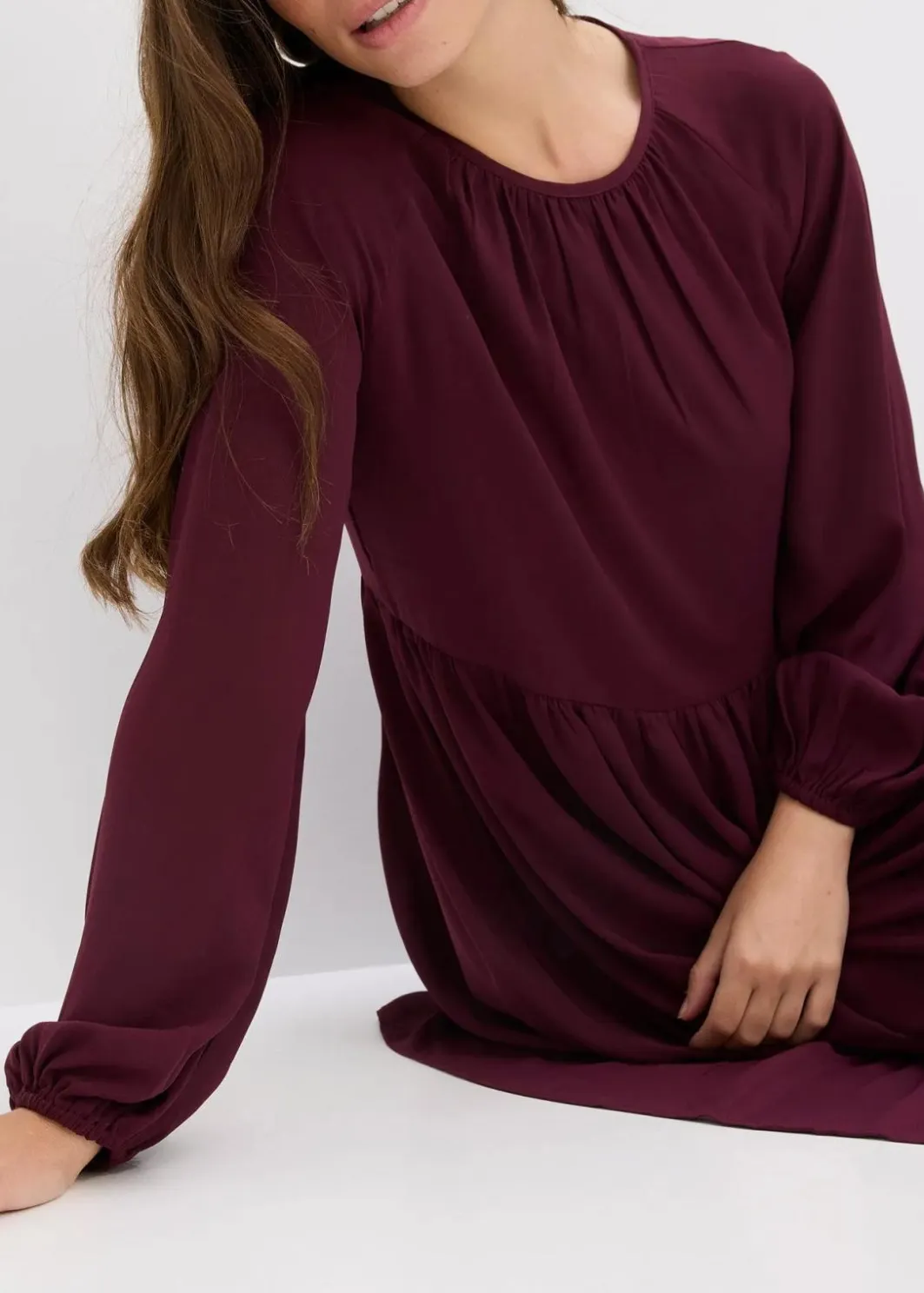 Damen bonprix Kleider|Bekleidung·Pullover & Strickjacken|Maxikleid aus Chiffon