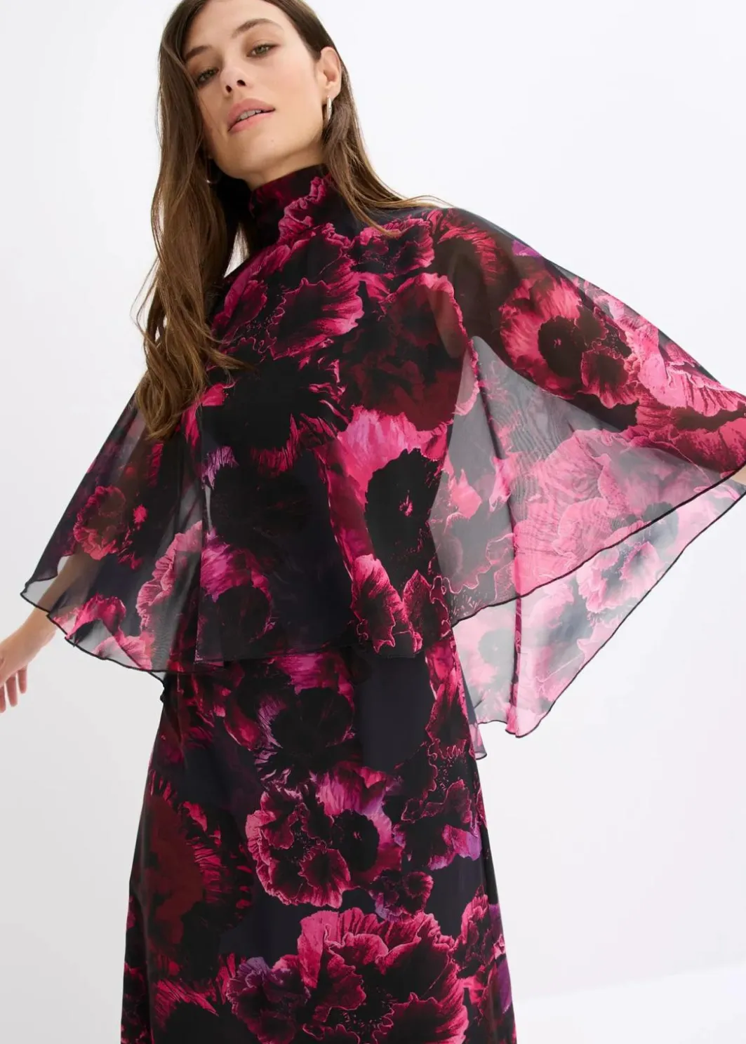 Hot Maxikleid aus feinem Chiffon Damen Bekleidung·Pullover & Strickjacken|Festliche Mode