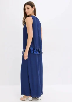 Damen bonprix Festliche Mode|Kleider|Maxikleid aus feinem Georgette mit Pailletten
