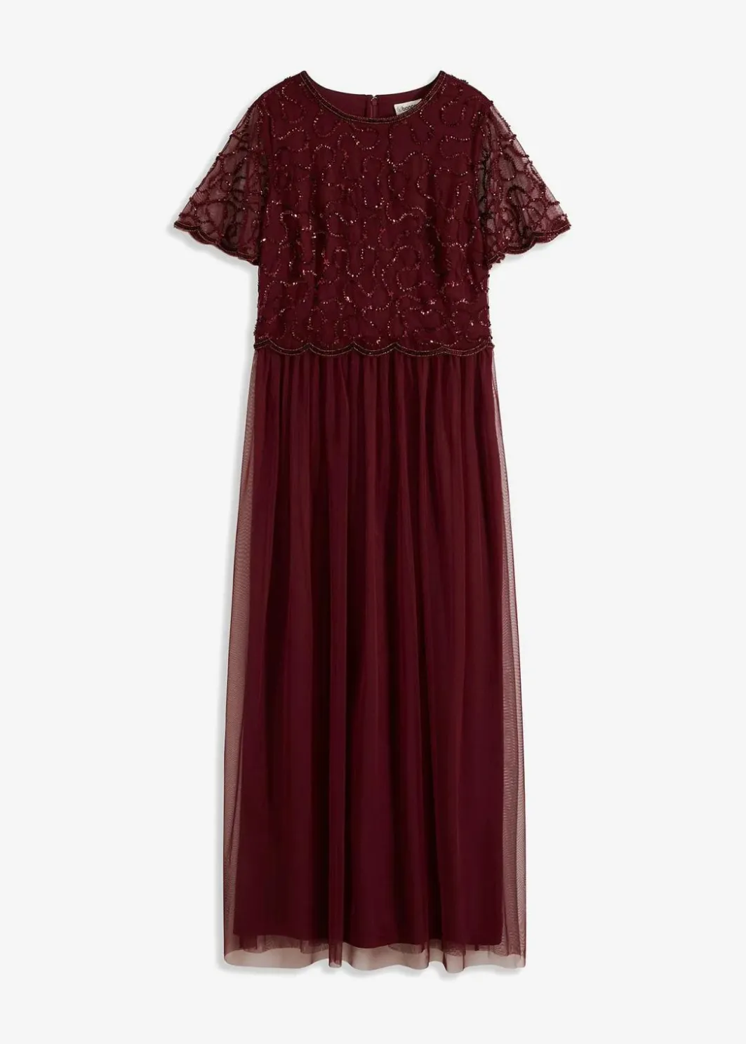 Damen bonprix Kleider|Festliche Mode|Maxikleid aus feinem Tüll mit Paillettenstickerei