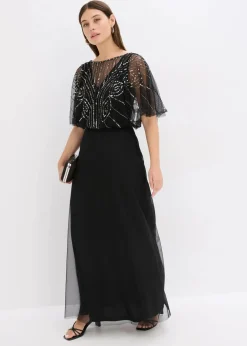 Online Maxikleid aus feinem Tüll mit Paillettenstickerei Damen Kleider|Festliche Mode
