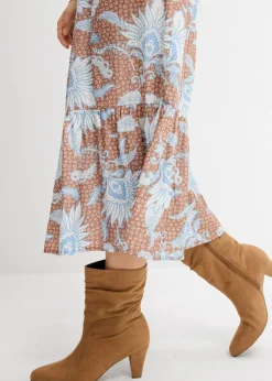 Damen bonprix Bekleidung·Pullover & Strickjacken|Nachhaltigere Materialien|Maxikleid aus feinem Viskose-Mix