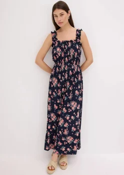 Damen bonprix Nachhaltigere Materialien|Kleider|Maxikleid aus fließendem Viskose-Mix