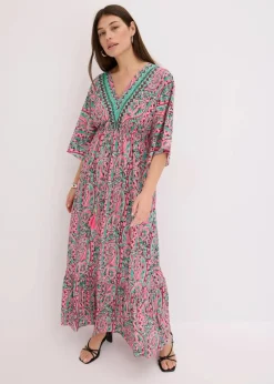 Sale Maxikleid aus fließender Viskose Damen Kleider