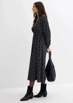 Damen bonprix Kleider|Maxikleid aus fließender Viskose
