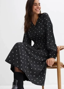 Damen bonprix Kleider|Maxikleid aus fließender Viskose