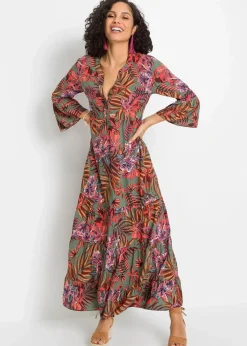 Damen bonprix Nachhaltigere Materialien|Kleider|Maxikleid aus fließender Viskose