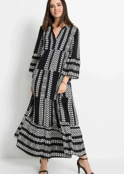 Damen bonprix Nachhaltigere Materialien|Kleider|Maxikleid aus fließender Viskose