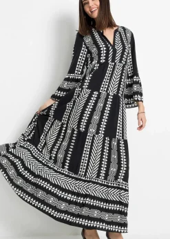 Damen bonprix Nachhaltigere Materialien|Kleider|Maxikleid aus fließender Viskose