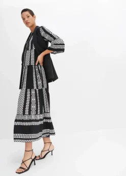 Damen bonprix Nachhaltigere Materialien|Kleider|Maxikleid aus fließender Viskose