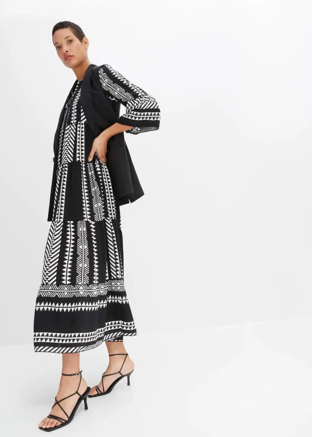Damen bonprix Nachhaltigere Materialien|Kleider|Maxikleid aus fließender Viskose