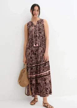 Damen bonprix Nachhaltigere Materialien|Kleider|Maxikleid aus fließender Viskose
