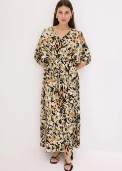 Damen bonprix Kleider|Maxikleid aus fließender Viskose mit Pailletten