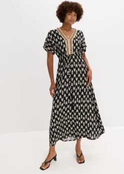 Discount Maxikleid aus fließender Viskose Damen Kleider|Bekleidung·Pullover & Strickjacken