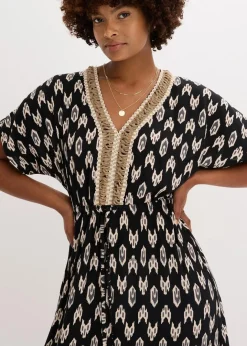 Discount Maxikleid aus fließender Viskose Damen Kleider|Bekleidung·Pullover & Strickjacken