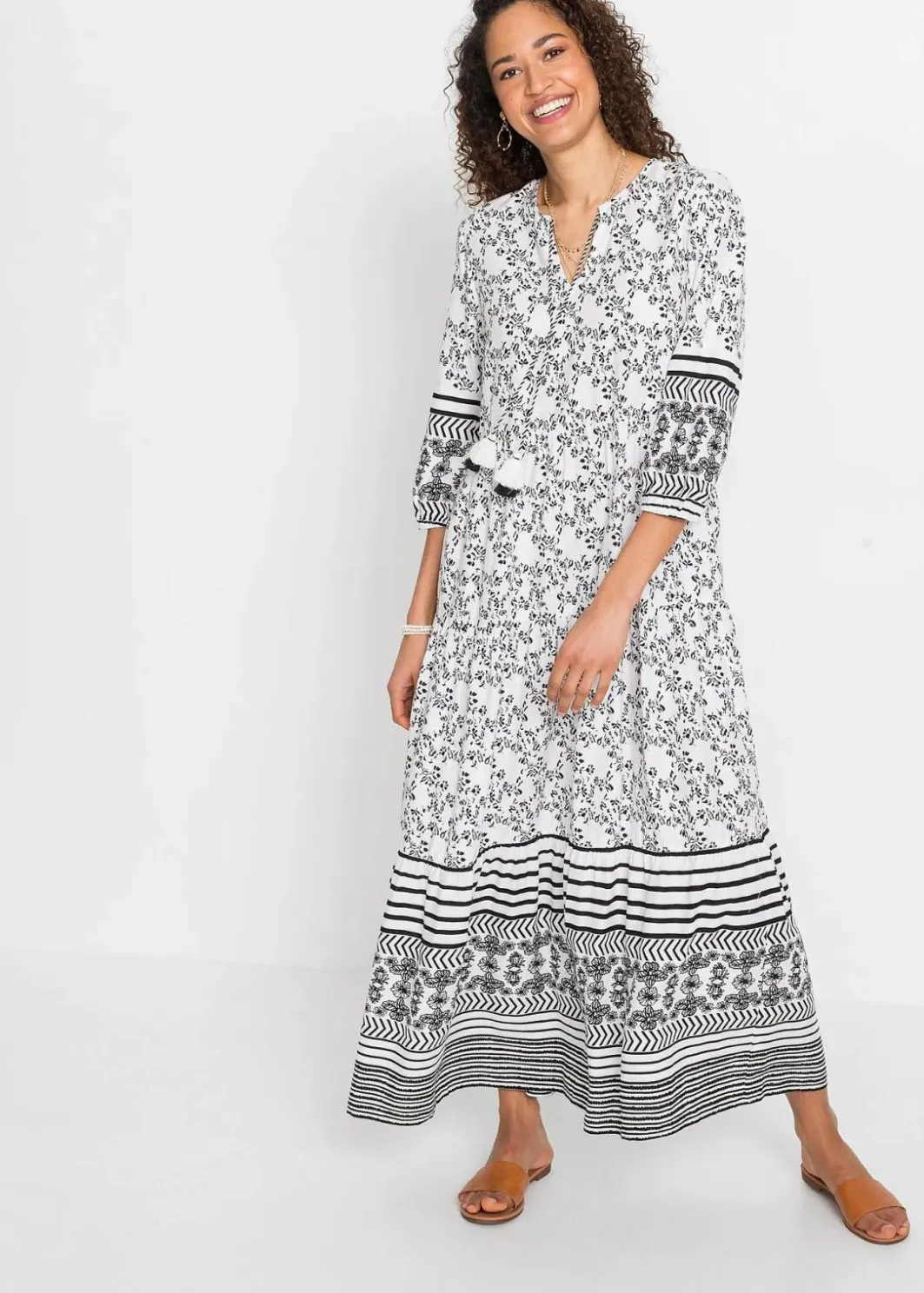 Sale Maxikleid aus fließender Viskose Damen Nachhaltigere Materialien|Kleider