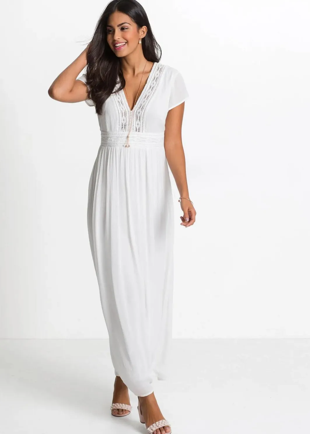 Damen bonprix Nachhaltigere Materialien|Kleider|Maxikleid aus fließender Viskose