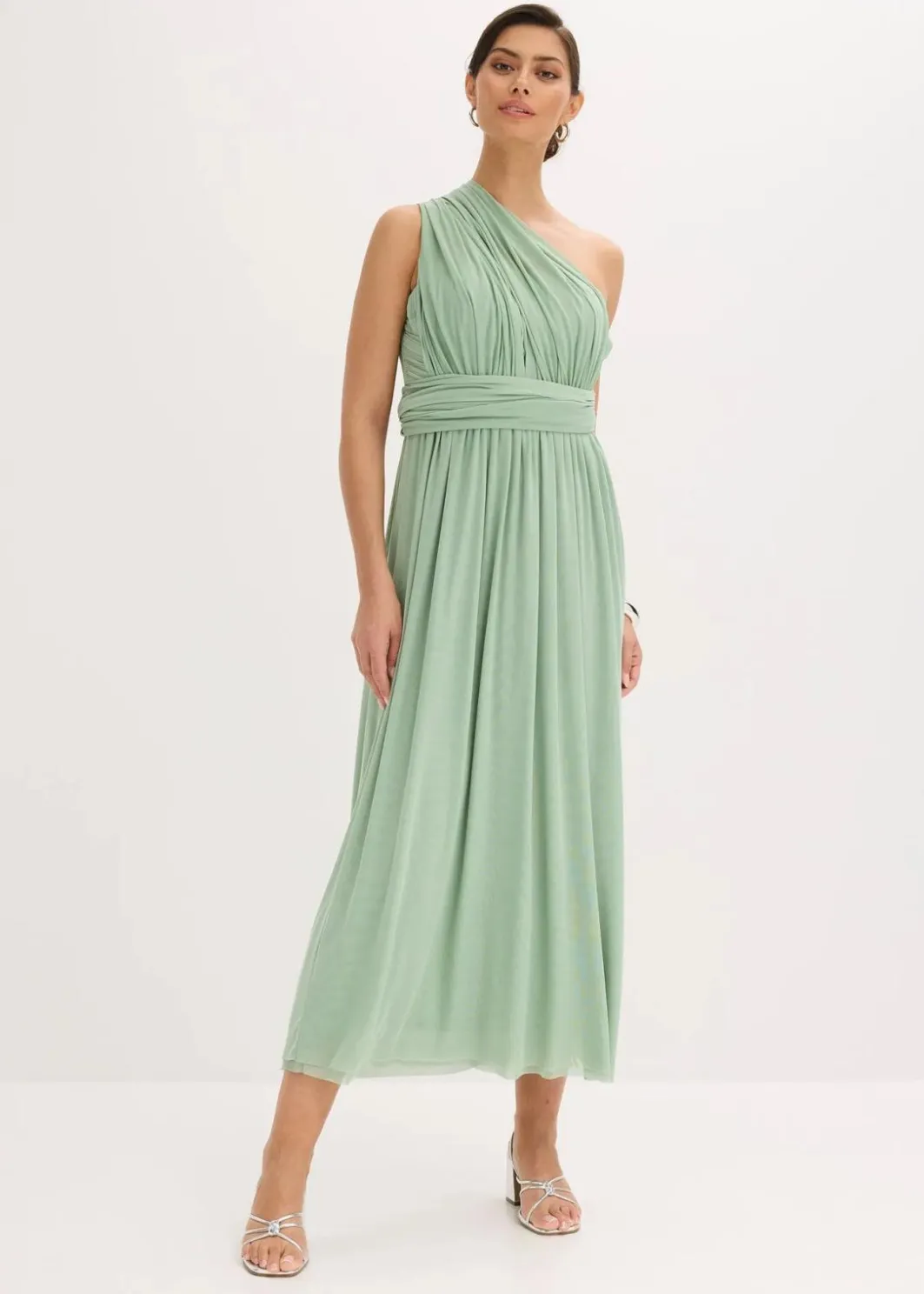 Online Maxikleid aus Mesh mit Tragevarianten Damen Festliche Mode|Kleider