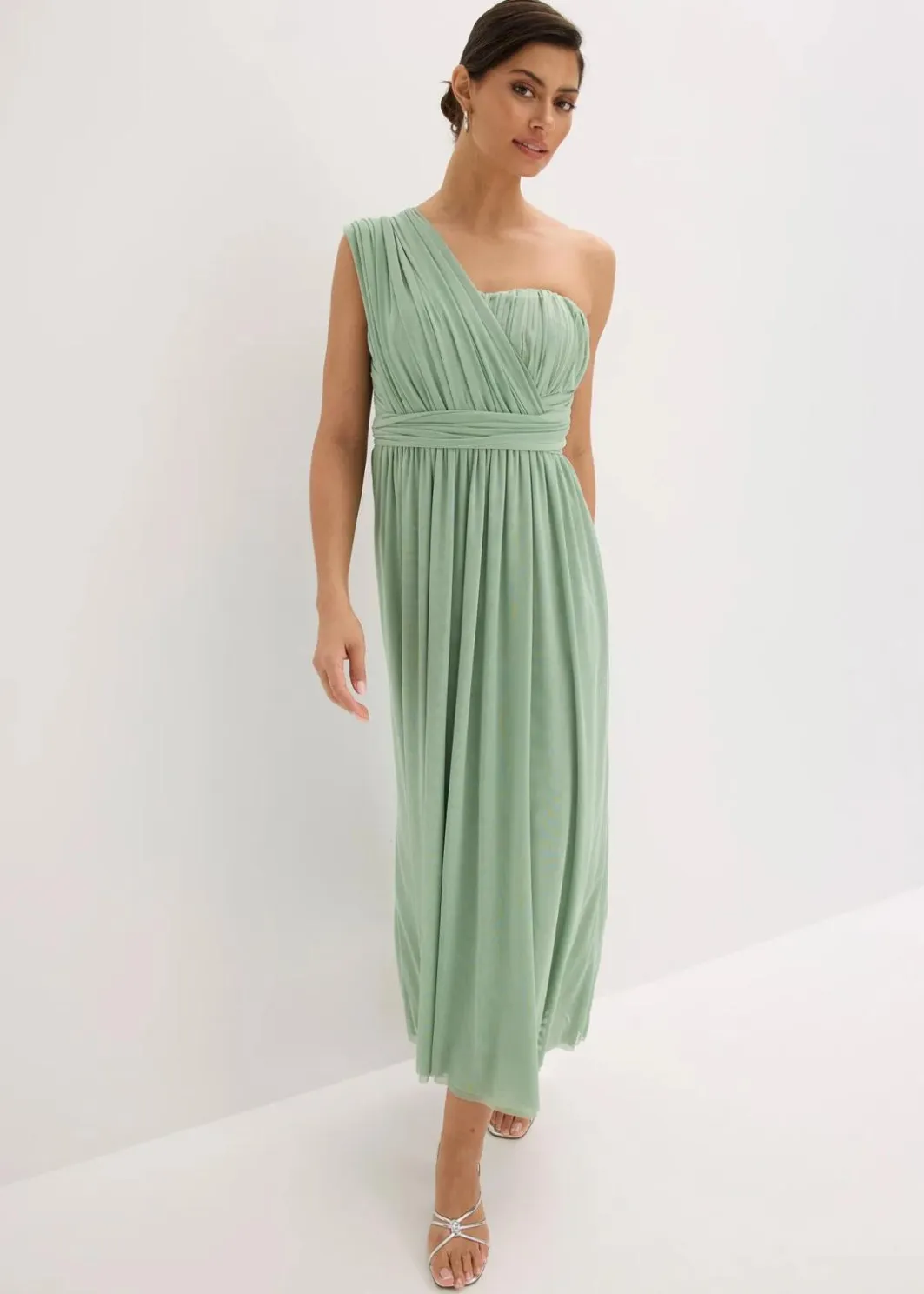 Online Maxikleid aus Mesh mit Tragevarianten Damen Festliche Mode|Kleider